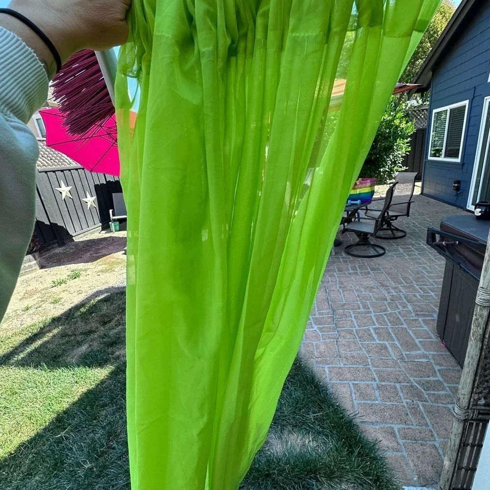 Lush Green Drapes for a Fresh Look lime sheer